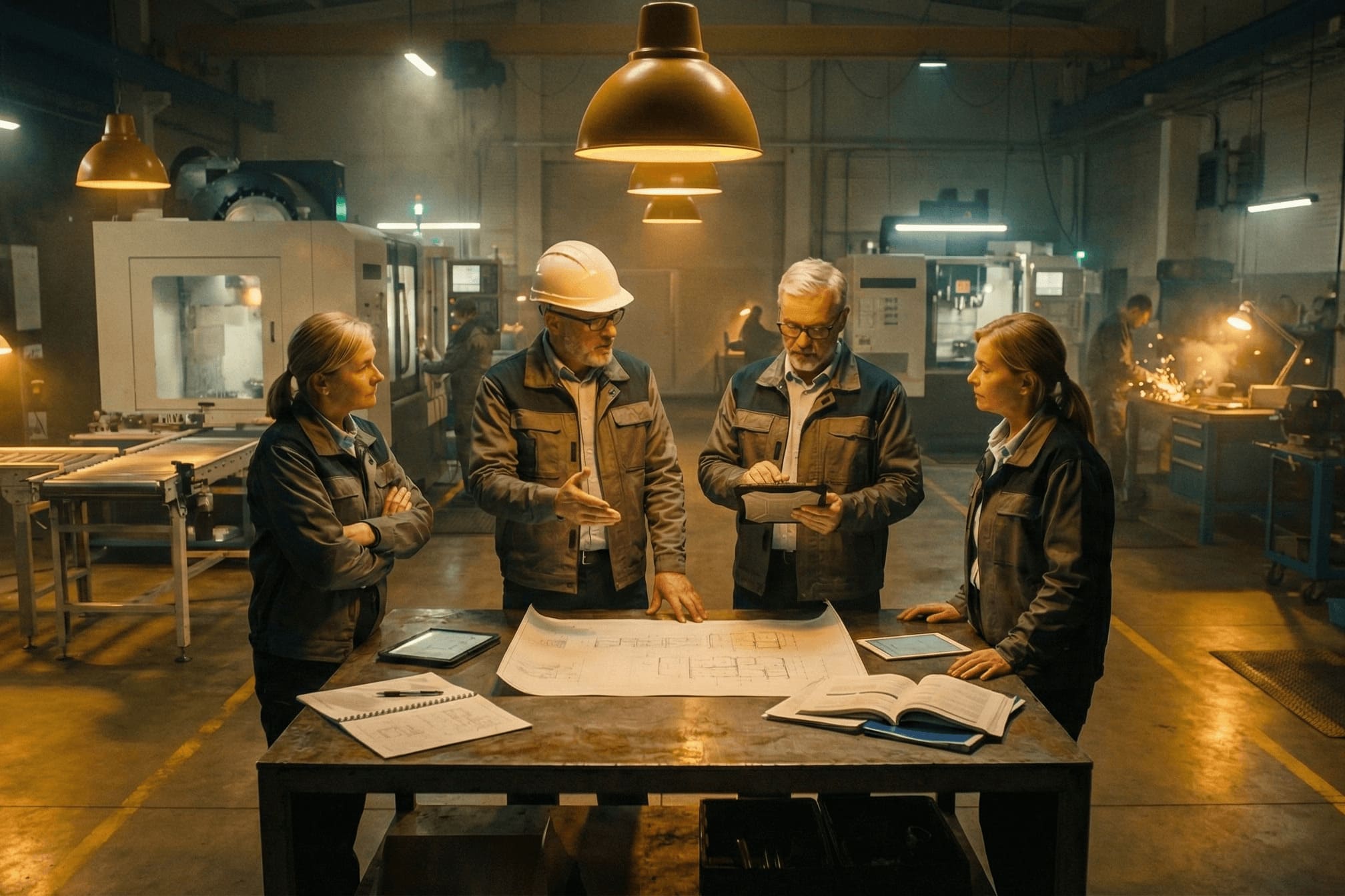 Welder working in heavy industry